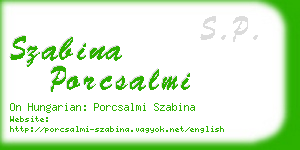 szabina porcsalmi business card
